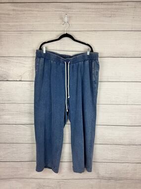 Jane & Delancey Plus Size Blue Washed Drawstring Lounge Pants Size 3X
